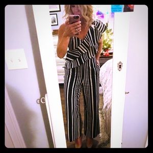 Alice and Olivia One shoulder jumpsuit